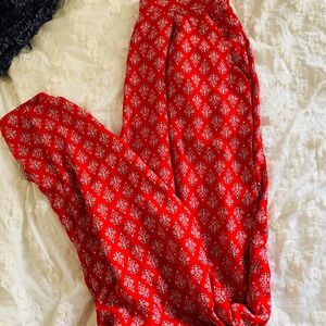Red boho style pants